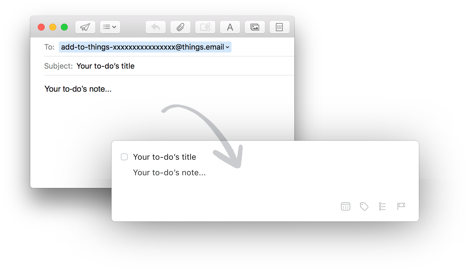 Email to-dos directly to your Things Inbox.