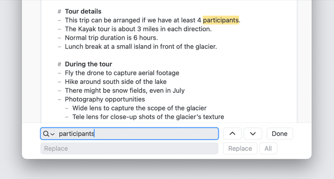 turn off find and replace alert in word for mac