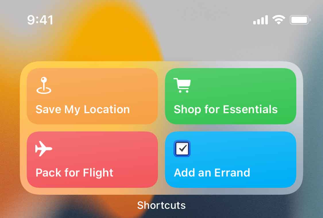 Triggering shortcuts from the Shortcuts widget on iPhone or iPad.