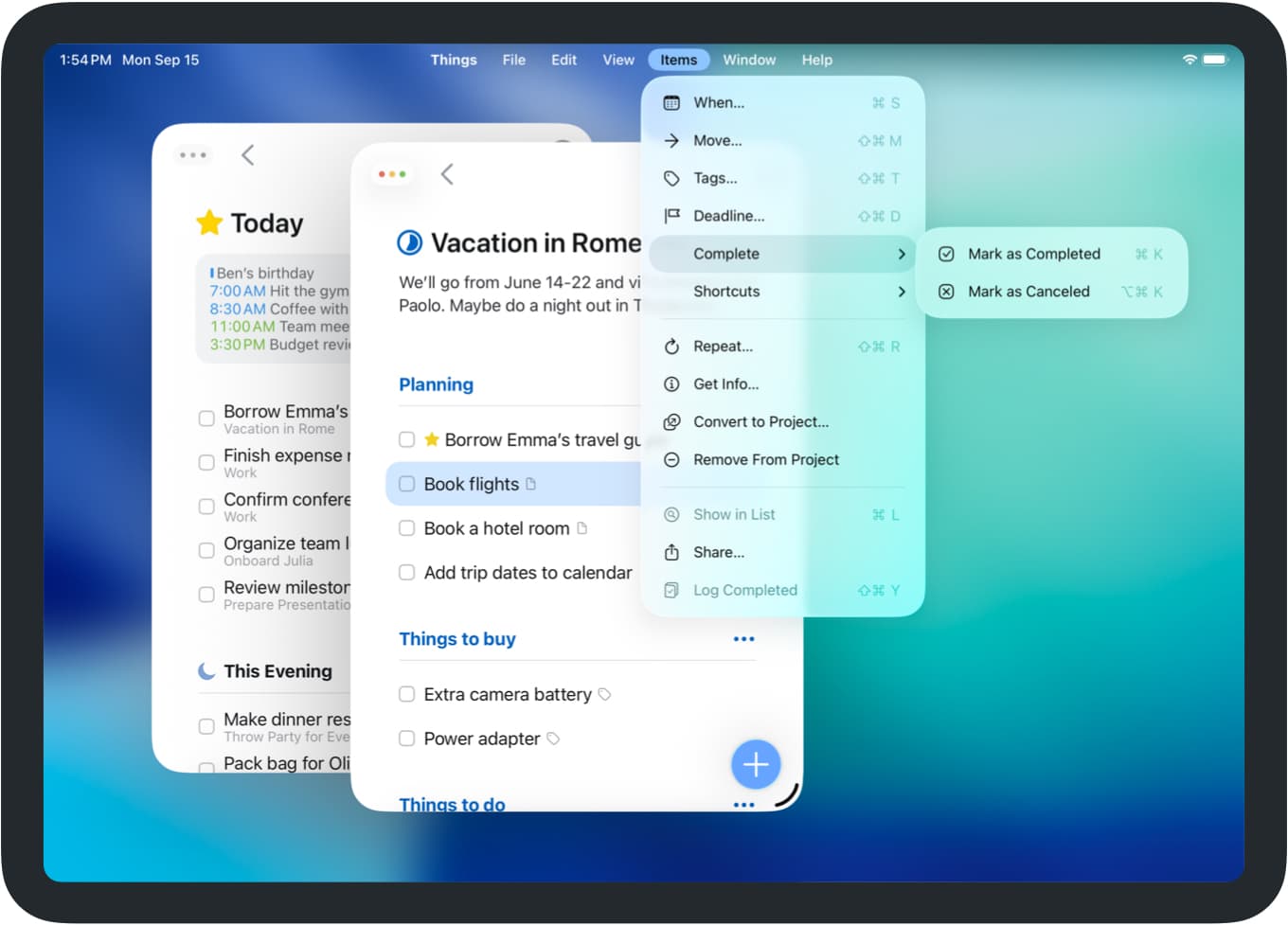 Menu bar on iPadOS 26