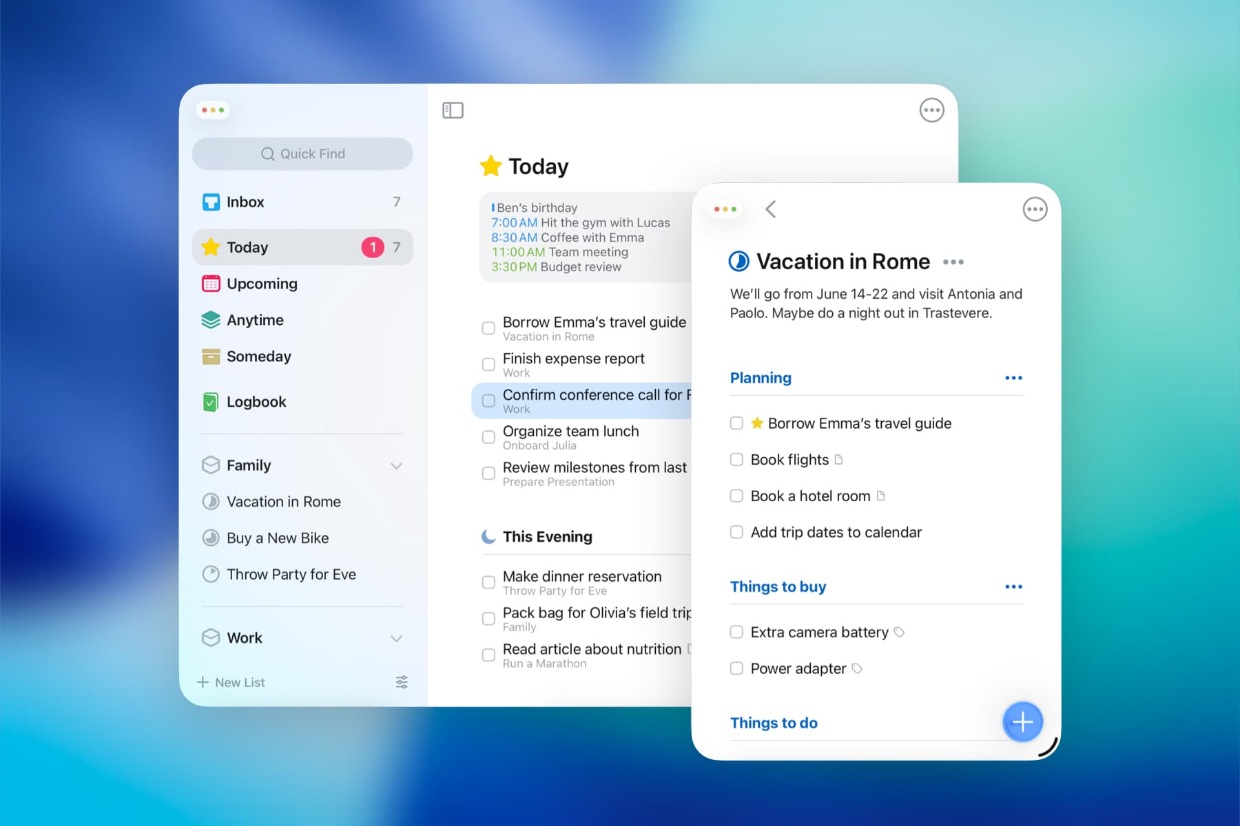 Things screenshot iPadOS 26