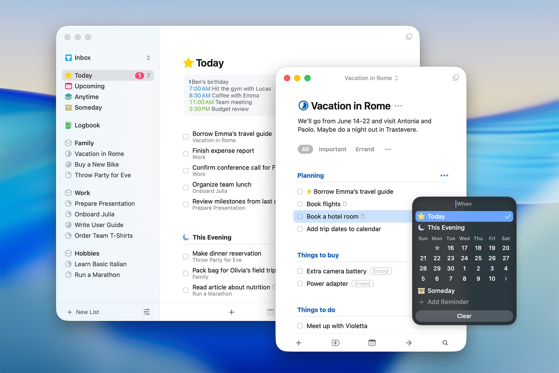 Things screenshot macOS 26