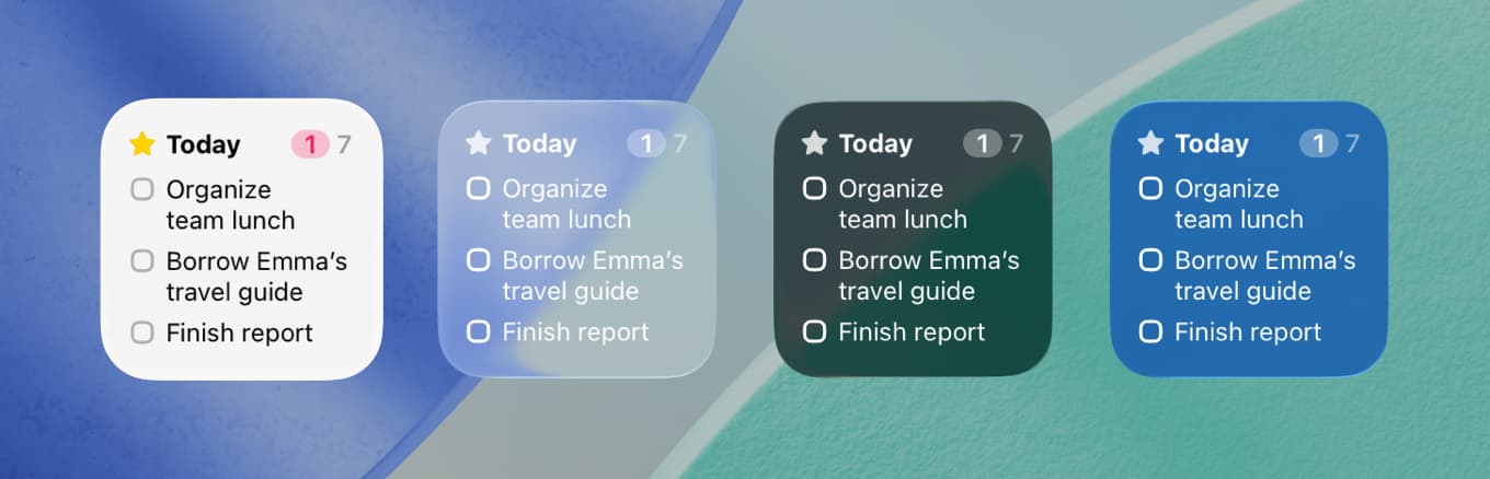 New widget styles