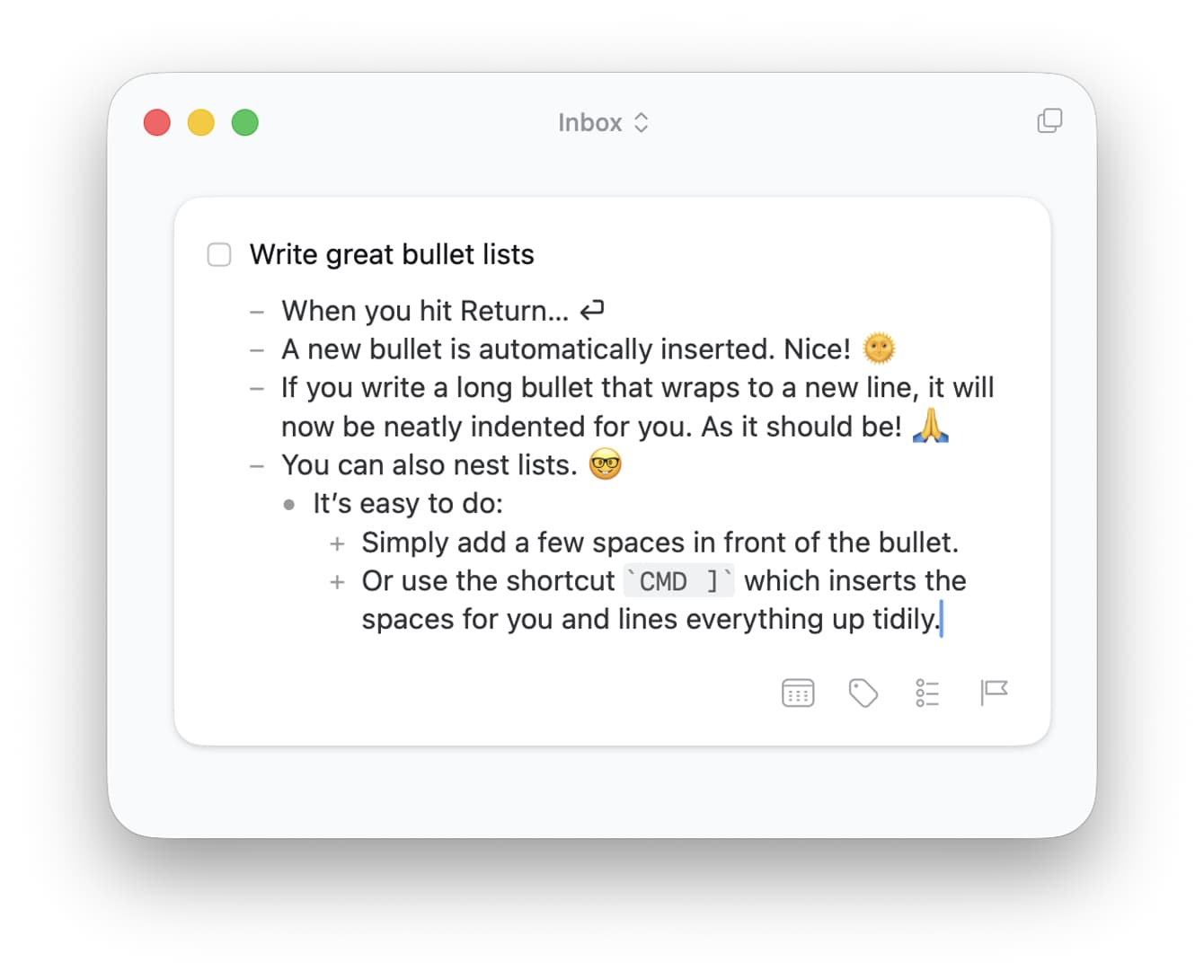 Write great bullet lists