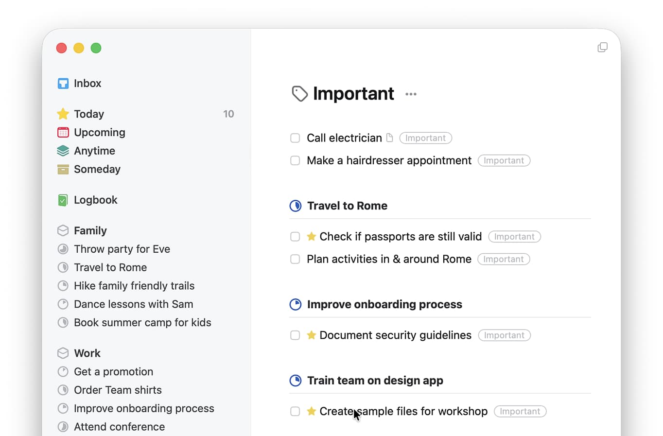 Search results when looking for anything tagged with Important.