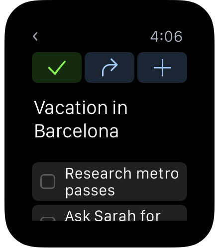 Things project on Apple Watch
